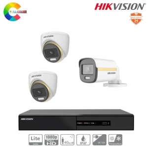 Trọn Bộ 3 Camera Hikvision ColorVu 2MP Tích Hợp Micro Thu Âm