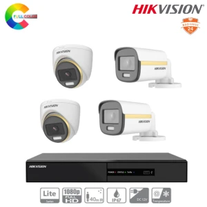 Trọn Bộ 4 Camera Hikvision ColorVu 2MP Tích Hợp Micro Thu Âm