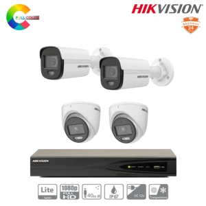Trọn Bộ 4 Camera IP Hikvision 2MP Có Màu Ban Đêm