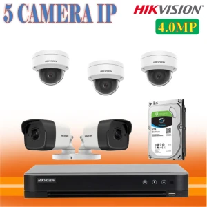Trọn Bộ 5 Camera IP Hikvision 4.0MP Chính Hãng