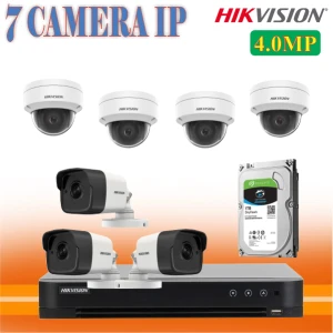 Trọn Bộ 7 Camera IP Hikvision 4.0MP Chính Hãng